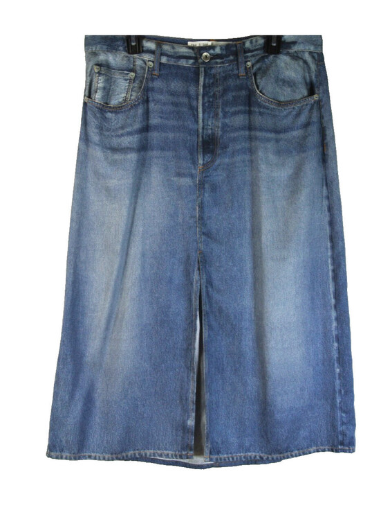 rag & bone Dresses & Skirts - NEW, Rag & Bone Printed Denim Skirt with front slit in blue Size 34 #P4037